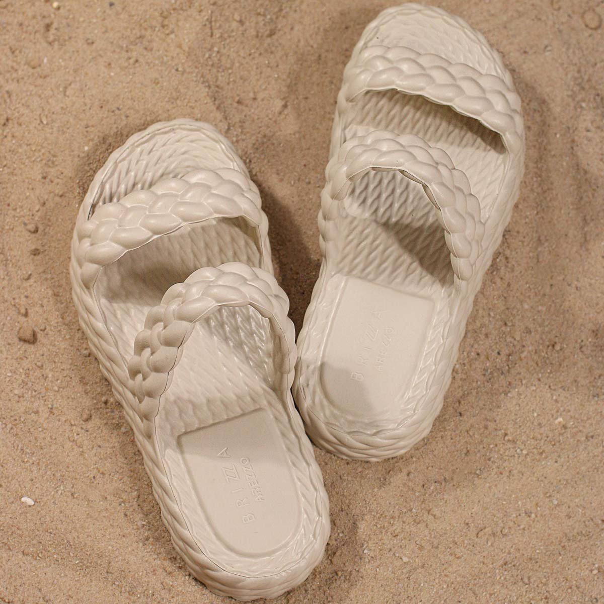 Sandalia Brizza Arezzo EVA Salto Baixo Off White - Feminino Branco 8