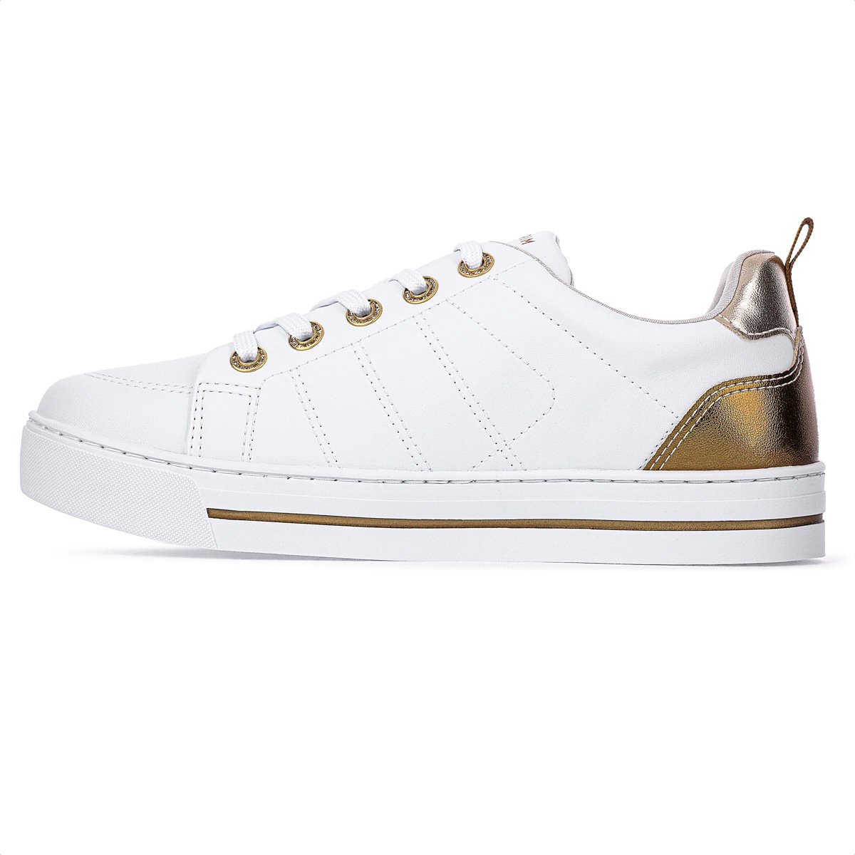 Tenis Ramarim Metalplus Branco e Dourado - Feminino Branco 2