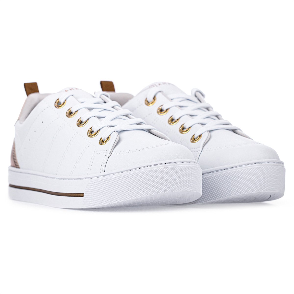 Tenis Ramarim Metalplus Branco e Dourado - Feminino Branco 3