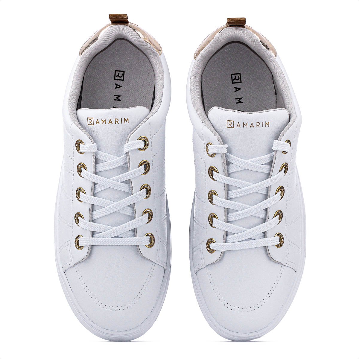 Tenis Ramarim Metalplus Branco e Dourado - Feminino Branco 5