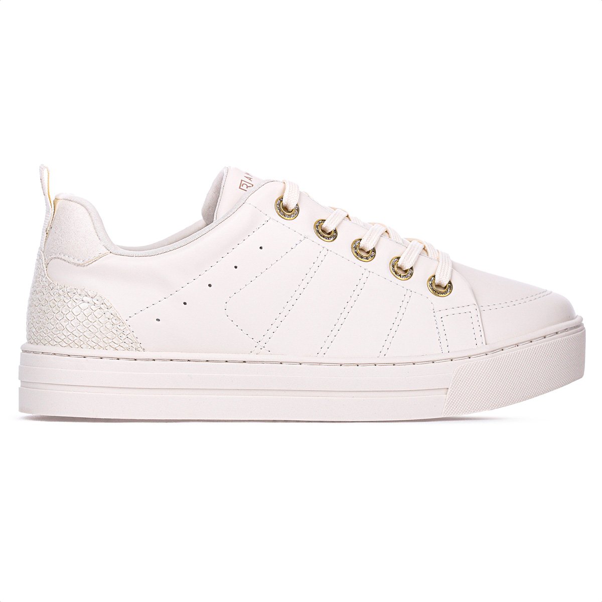 Tenis Ramarim Reptil Camurca Off White - Feminino Branco 1