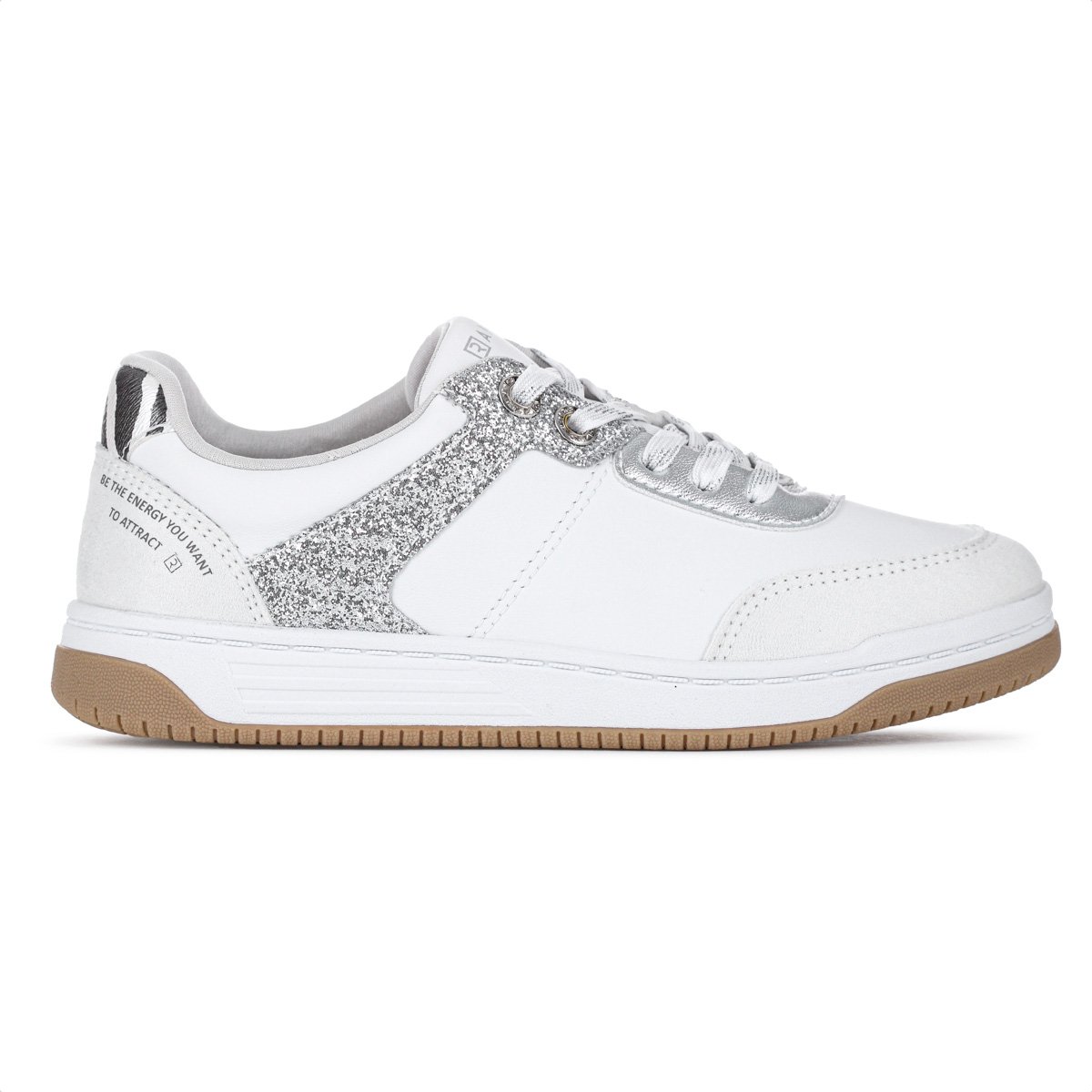 Tenis Ramarim Ice com Brilho Branco e Prata - Feminino Branco 1