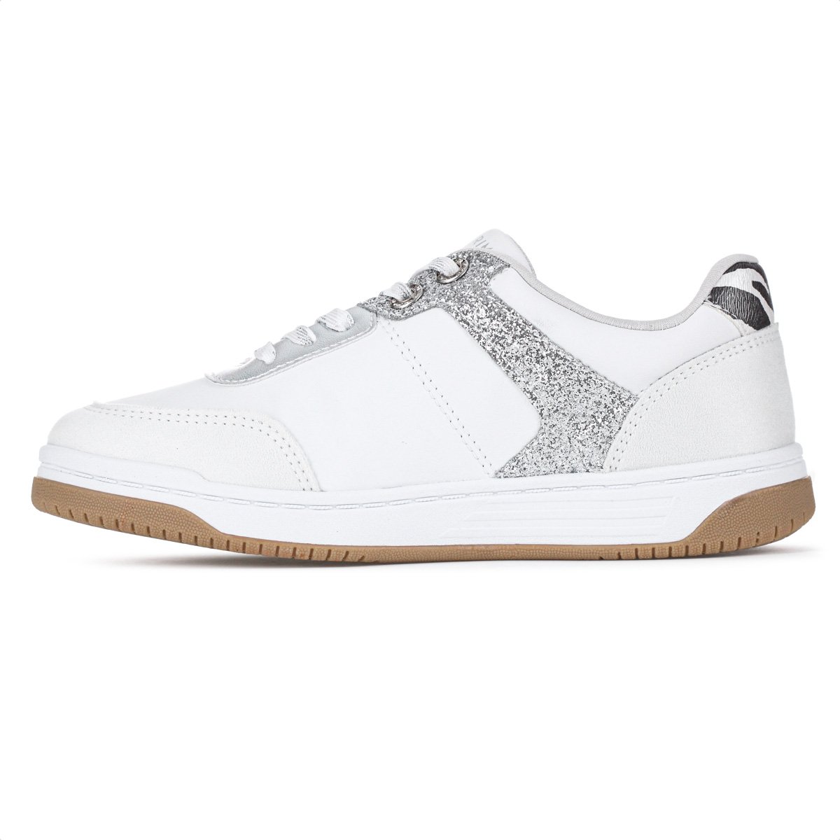 Tenis Ramarim Ice com Brilho Branco e Prata - Feminino Branco 2