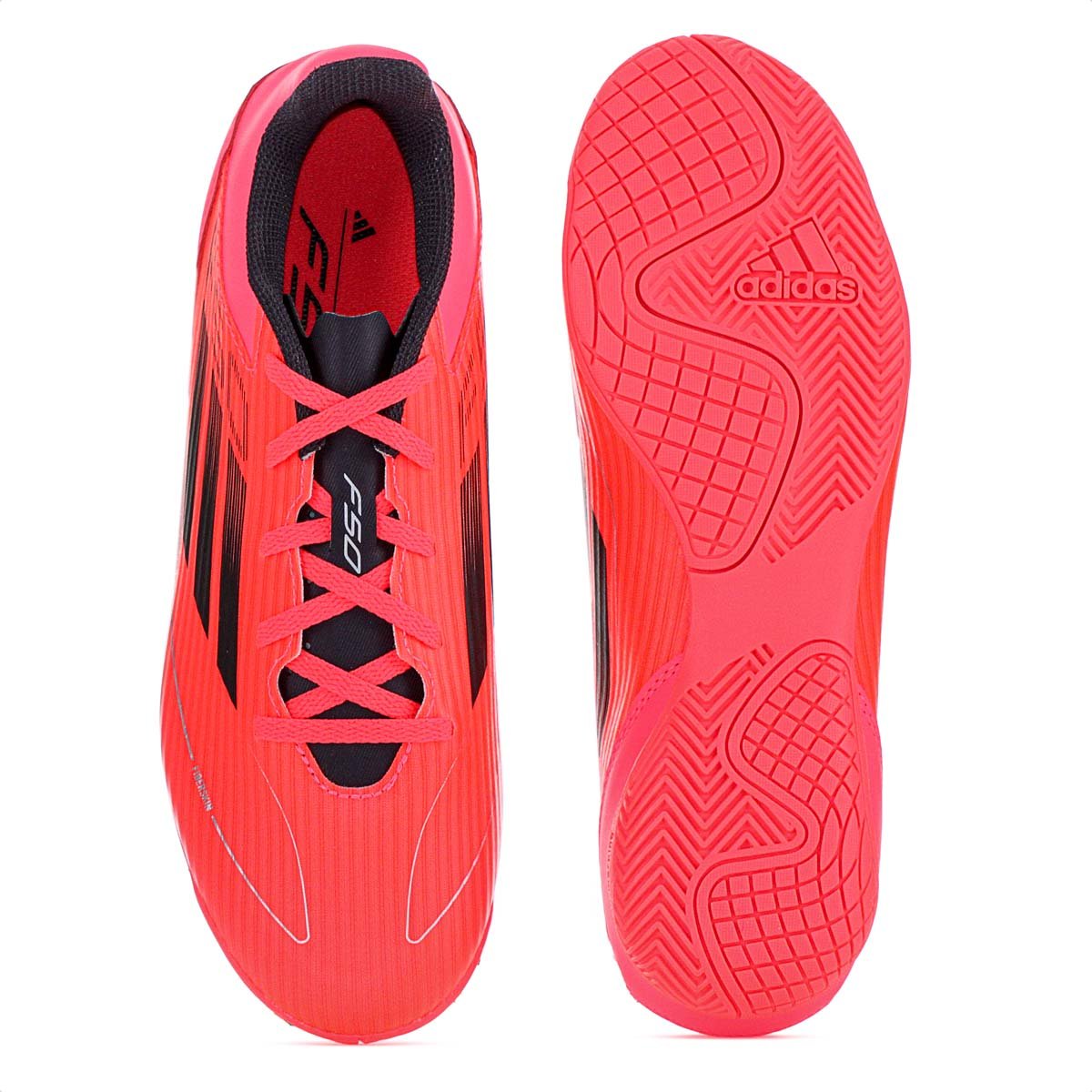 Chuteira Adidas Futsal F50 Club Laranja Rosa e Preto - Masculino Laranja 5