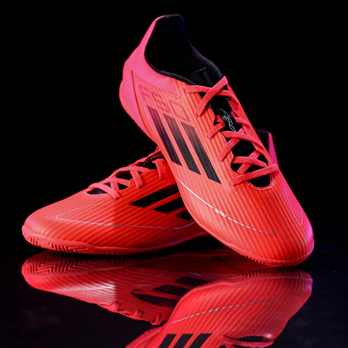 Chuteira Adidas Futsal F50 Club Laranja Rosa e Preto - Masculino