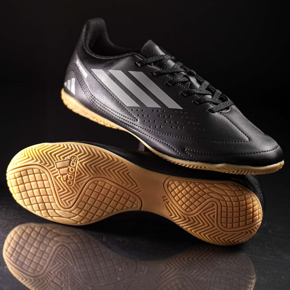 Chuteira Adidas Futsal Deportivo III Preta e Cinza  - Masculina Preto 8