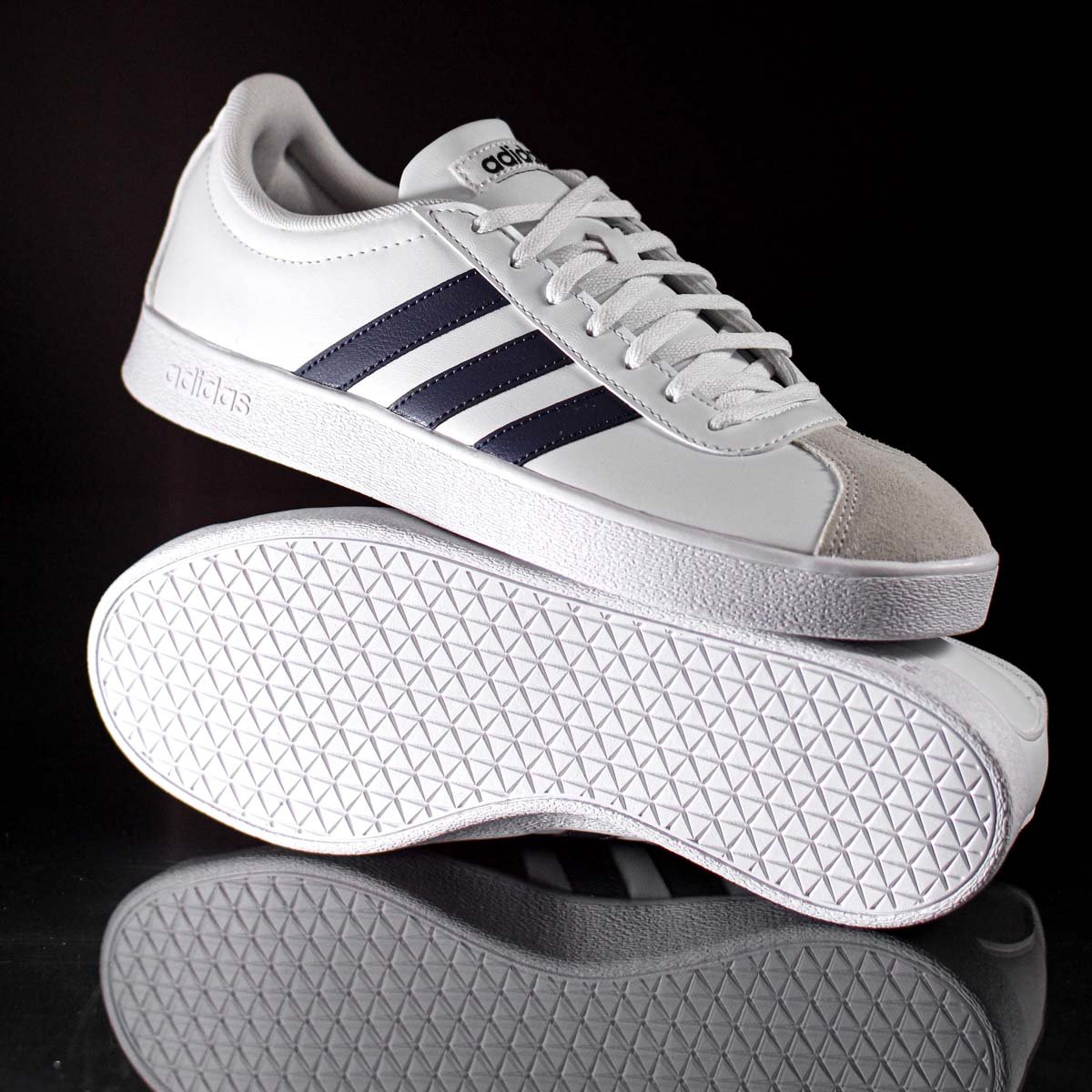 Tenis Adidas VL Court Base Branco e Marinho - Unissex Branco 8