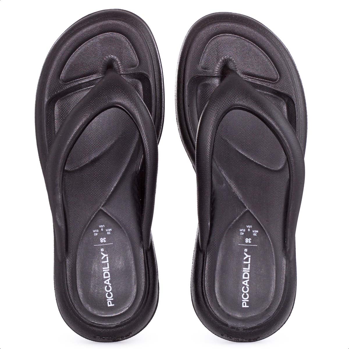 Chinelo Piccadilly Marshmallow Preto - Feminino Preto 2