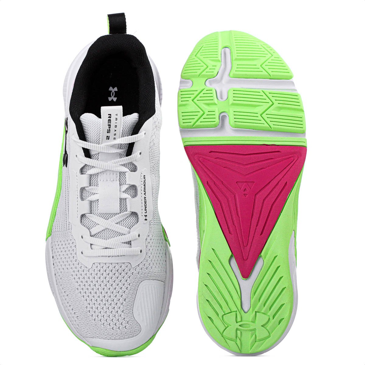 Tenis Under Armour Tribase Reps 2 Branco Rosa e Verde - Unissex Branco 5