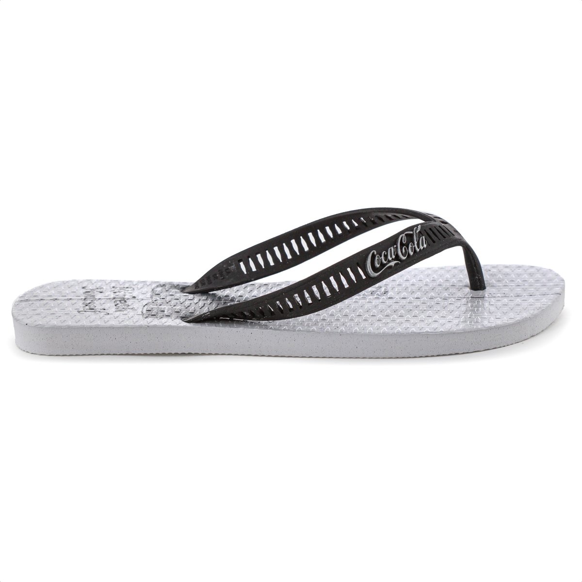 Chinelo Coca Cola Nickel Wood 2 Cinza Branco e Preto - Masculino Cinza 2