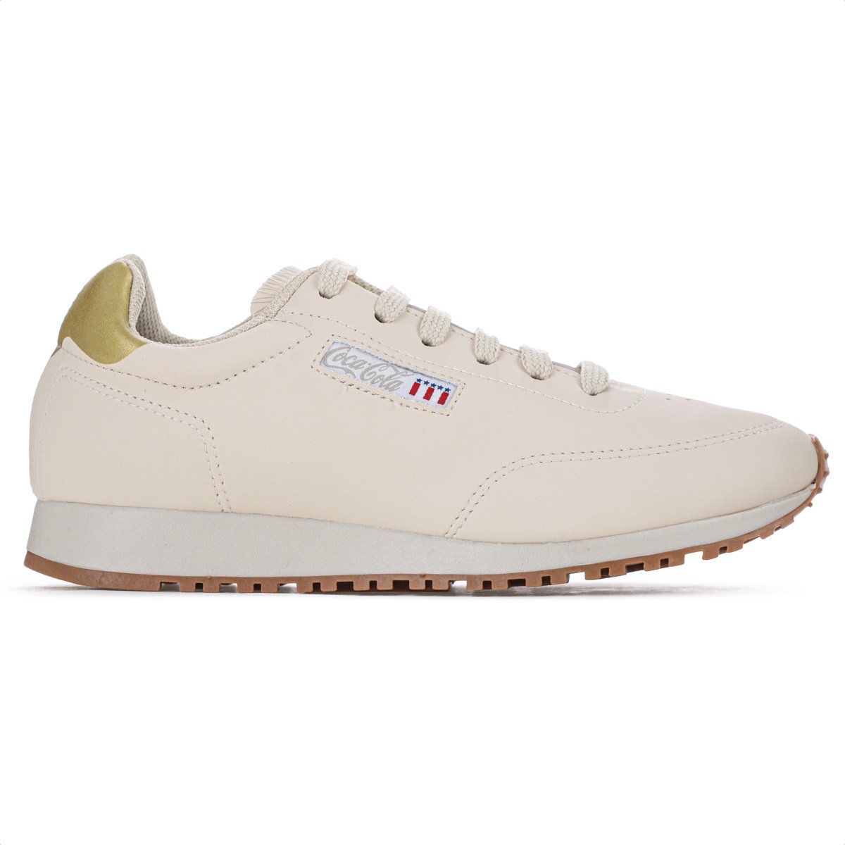 Tenis Coca Cola Sport Style Off White e Dourado - Masculino Bege 1