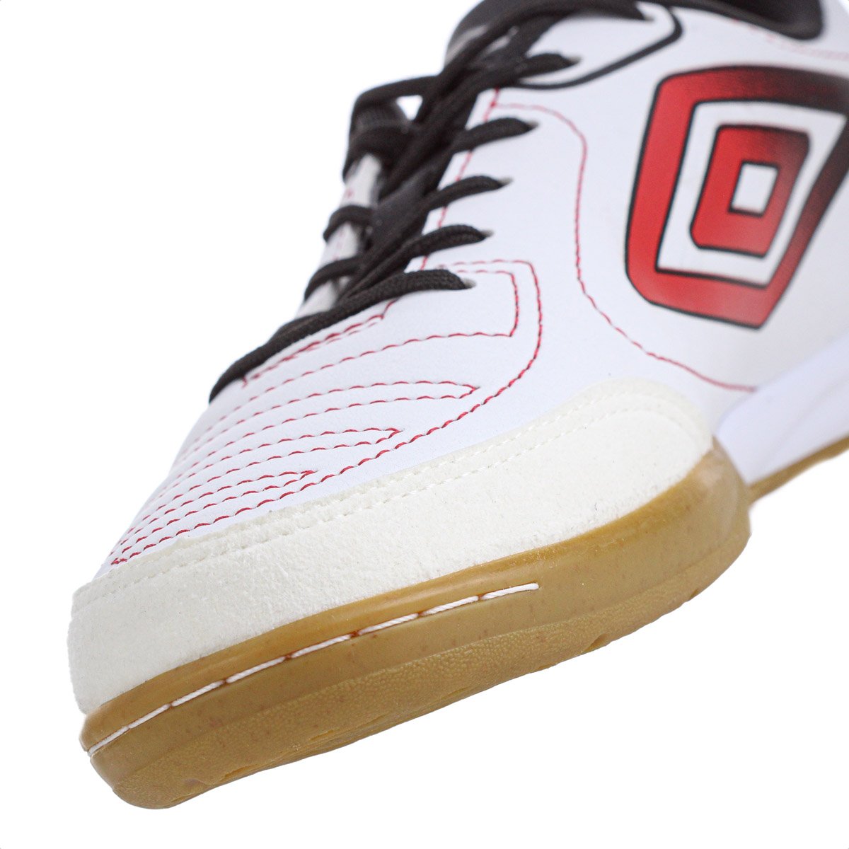 Chuteira Umbro Futsal Class + Branco Vermelho e Preto - Masculino Branco 3