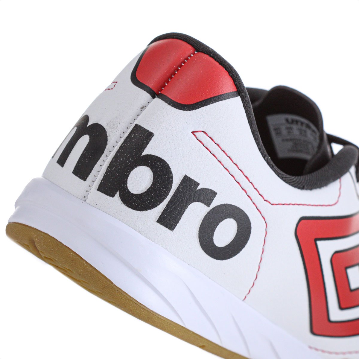 Chuteira Umbro Futsal Class + Branco Vermelho e Preto - Masculino Branco 4