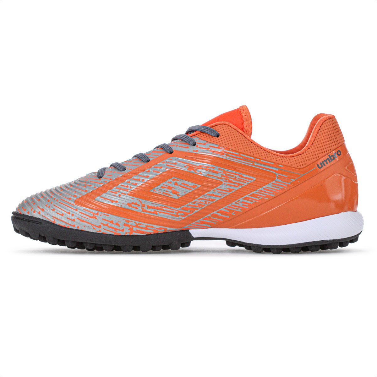 Chuteira Umbro Society Gravity Cinza e Laranja - Masculino Laranja 2