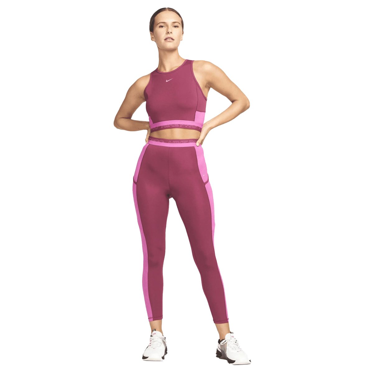 Regata Nike Pro Dri-Fit Bordo e Rosa - Feminina Bordô 3