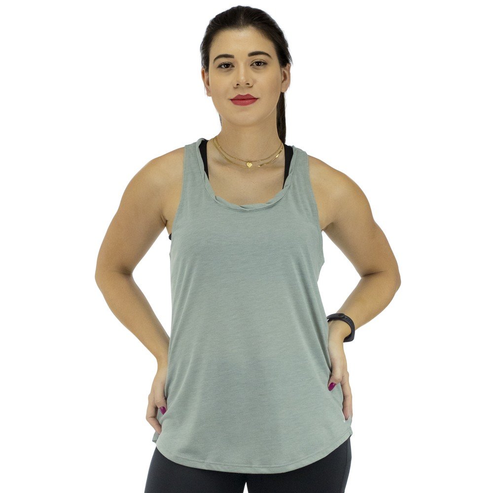 Camiseta Regata Nike Yoga Twist Tank Cinza - Feminina