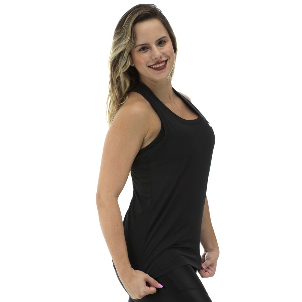 Camiseta Regata Nike Dri-Fit Raceback Preto - Feminina Preto 2