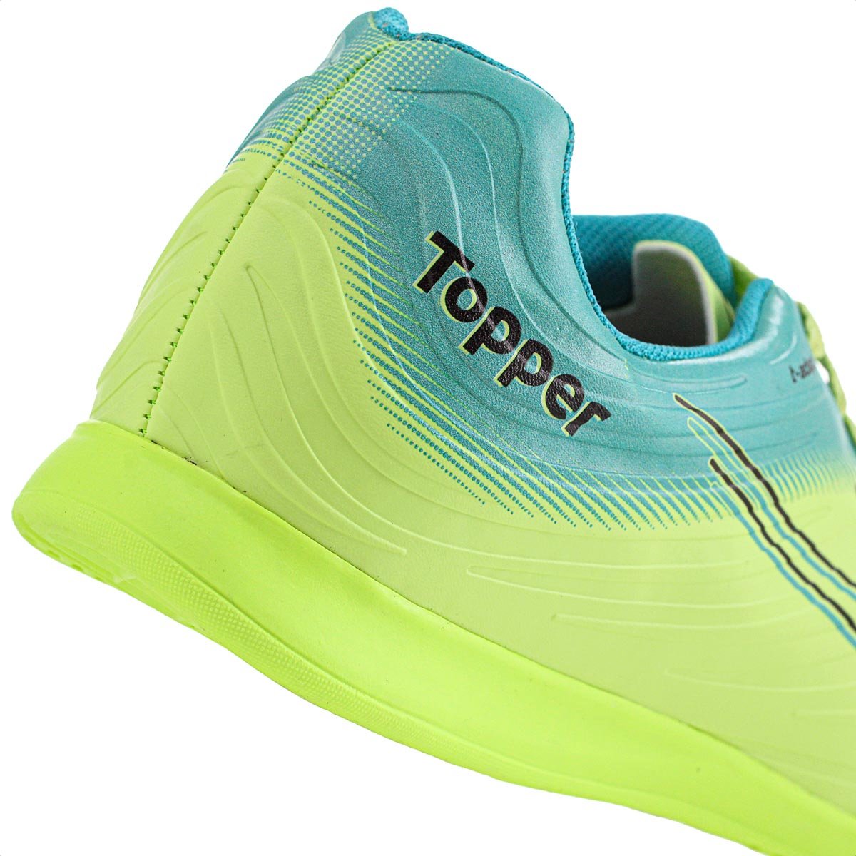 Chuteira Topper Futsal Forza III Verde Azul e Preto - Masculino Verde 4
