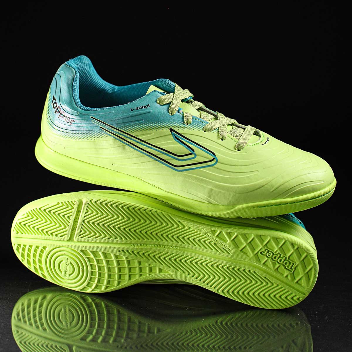 Chuteira Topper Futsal Forza III Verde Azul e Preto - Masculino Verde 6