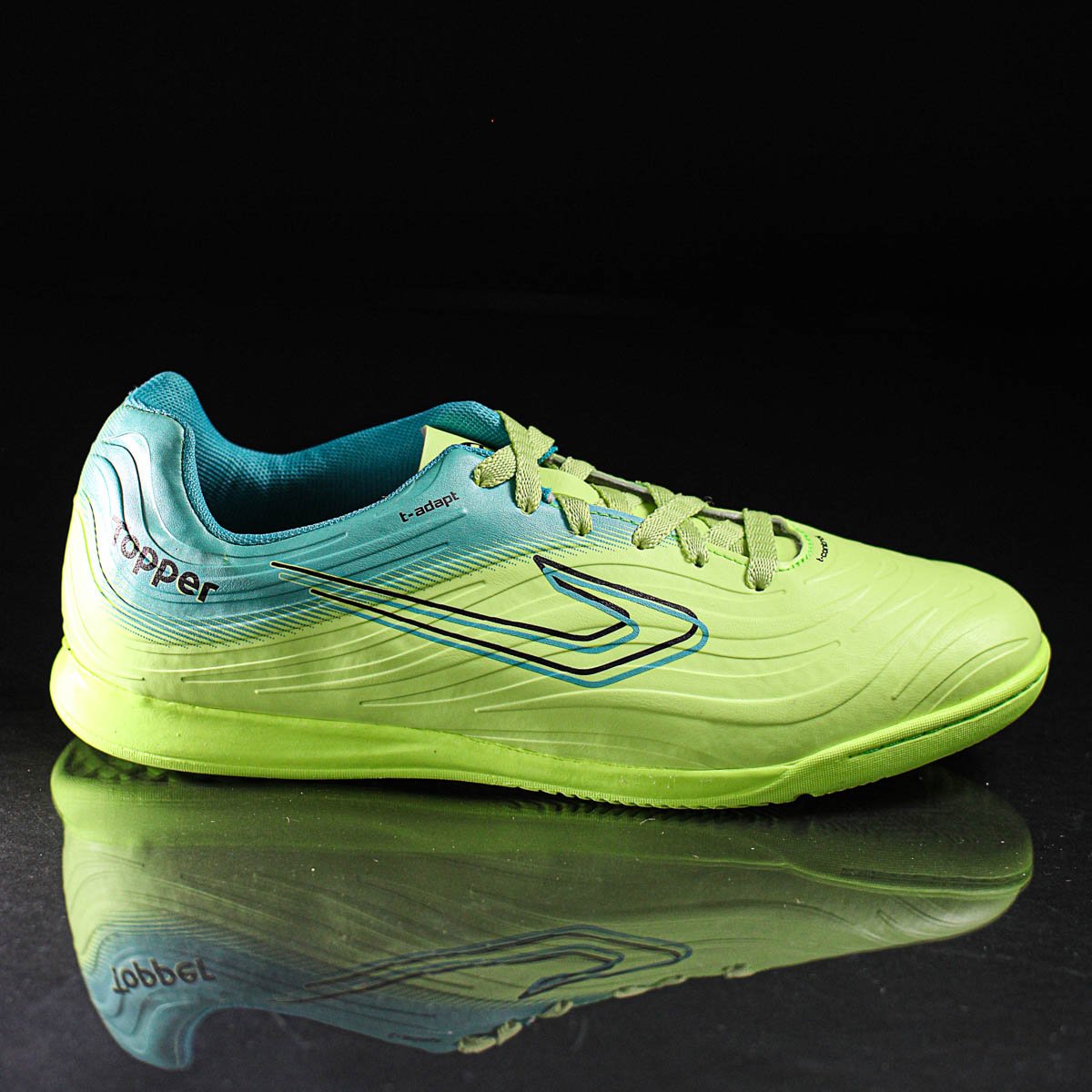 Chuteira Topper Futsal Forza III Verde Azul e Preto - Masculino Verde 8