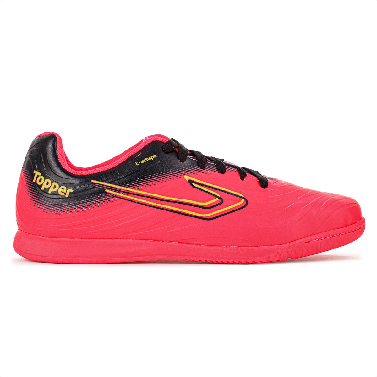 Chuteira Topper Futsal Forza III Rosa Preto e Amarelo - Masculino Rosa 1