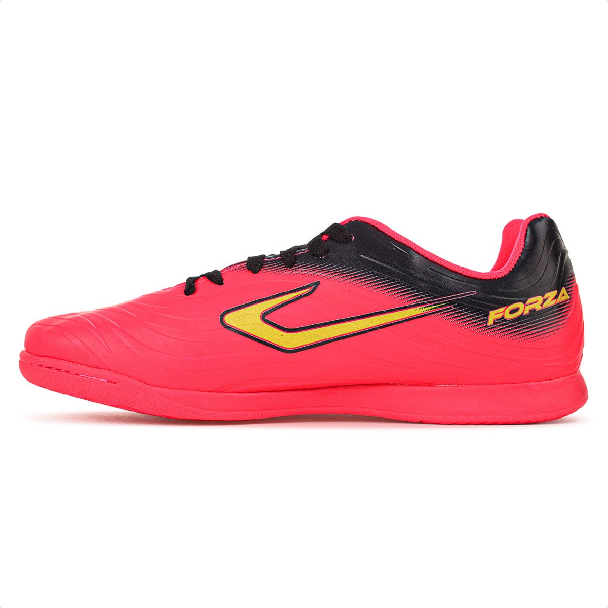 Chuteira Topper Futsal Forza III Rosa Preto e Amarelo - Masculino Rosa 2