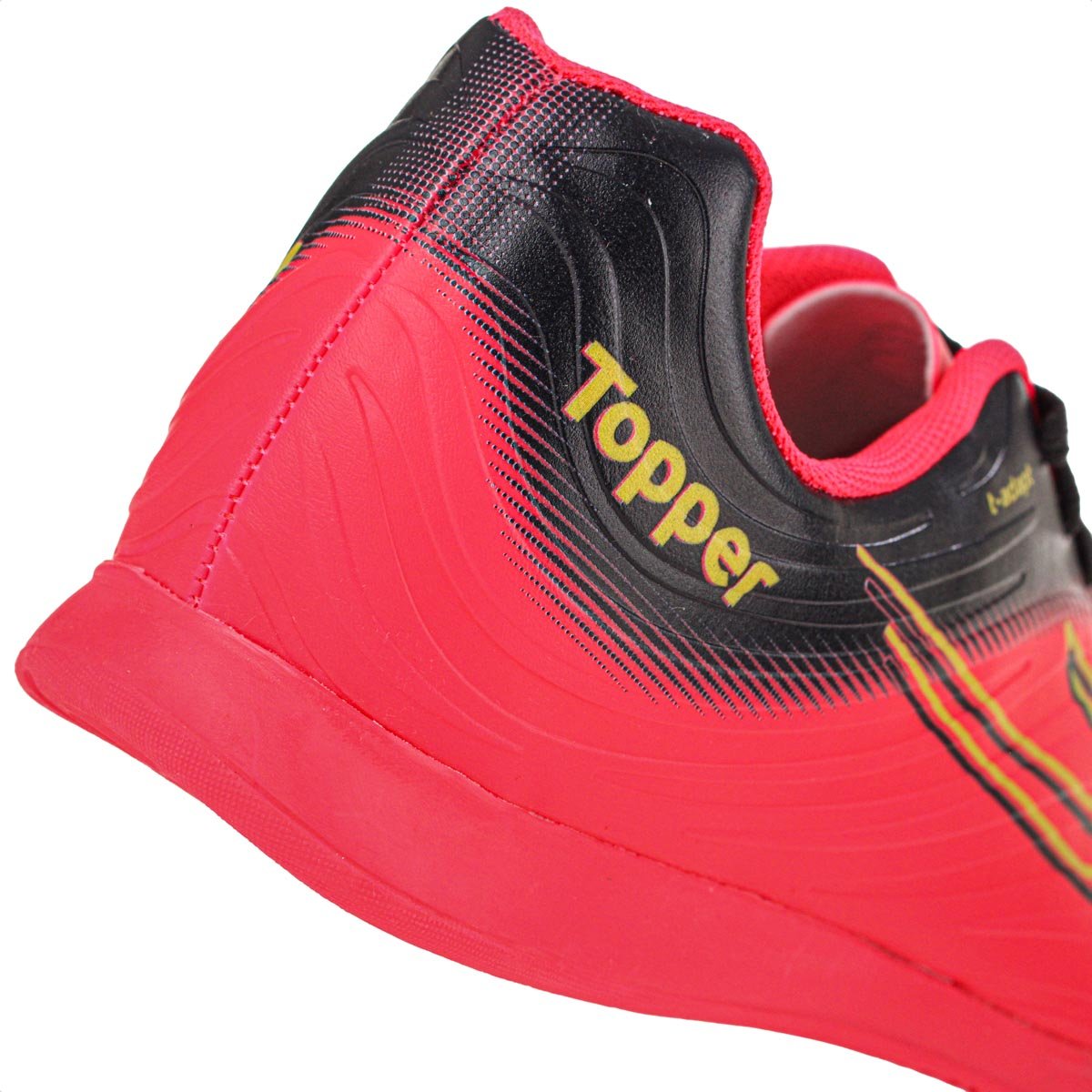 Chuteira Topper Futsal Forza III Rosa Preto e Amarelo - Masculino Rosa 4