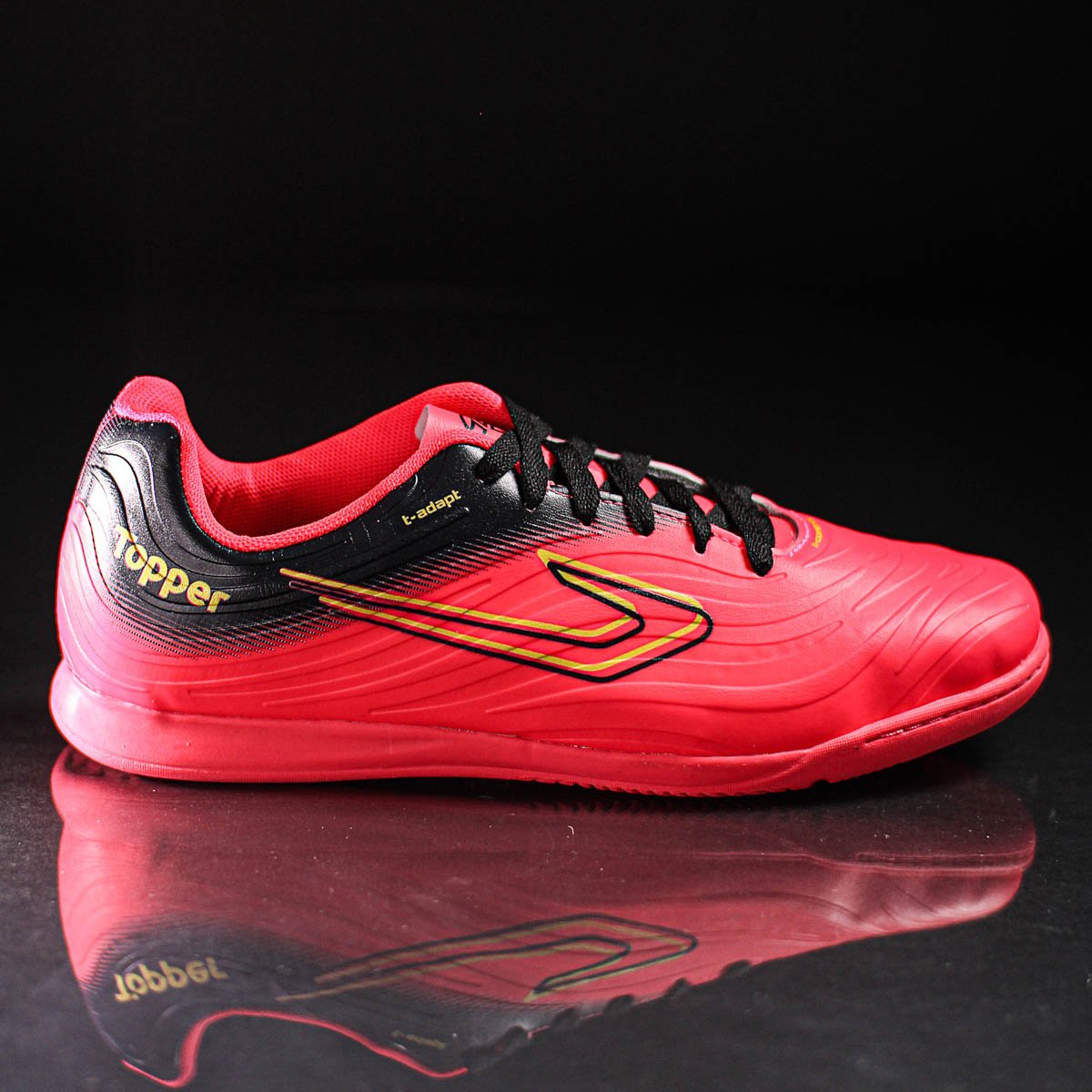 Chuteira Topper Futsal Forza III Rosa Preto e Amarelo - Masculino Rosa 8