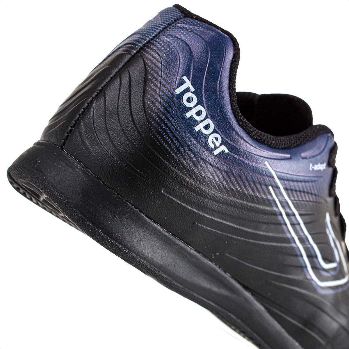 Chuteira Topper Futsal Forza III Preto Chumbo e Branco - Infantil Preto 3