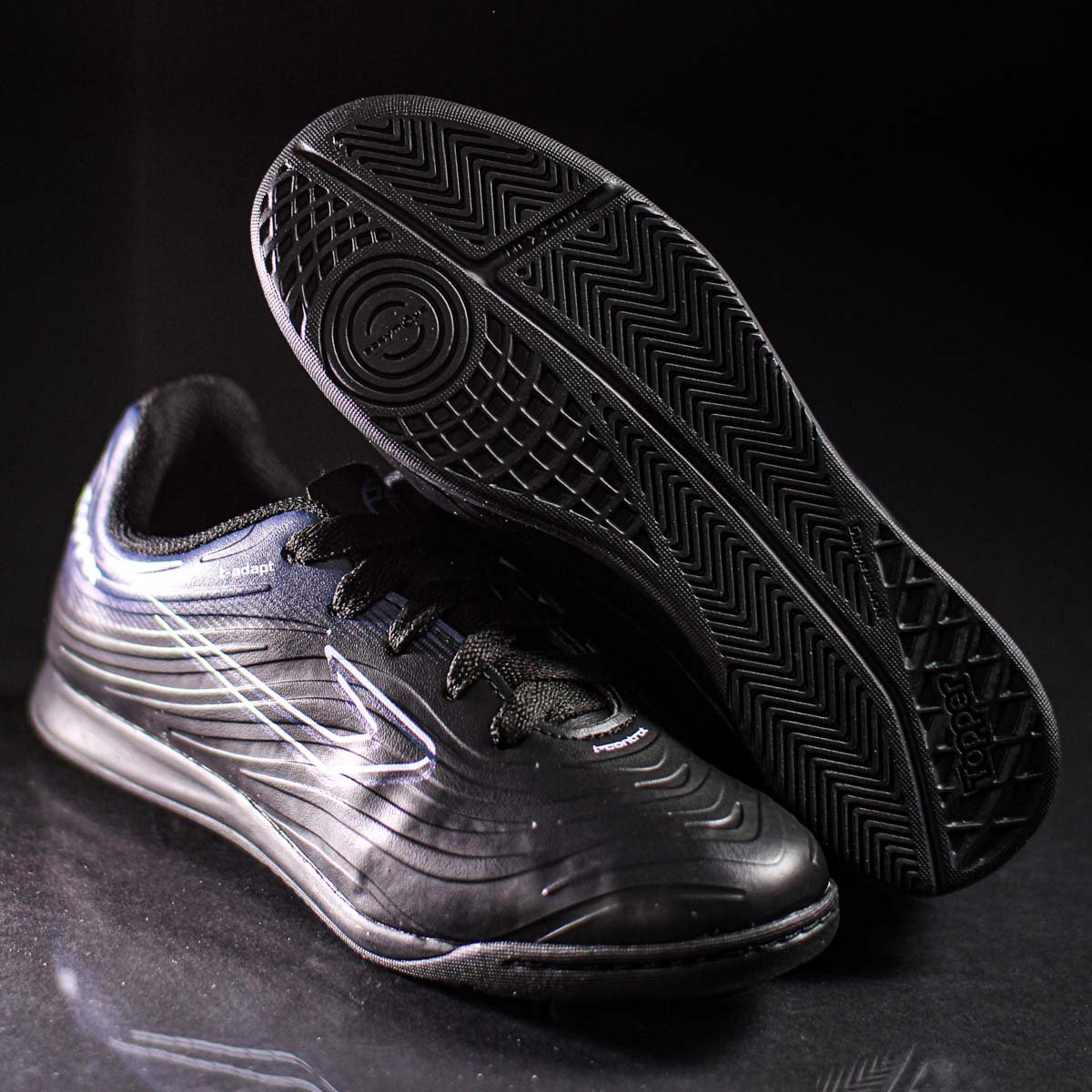 Chuteira Topper Futsal Forza III Preto Chumbo e Branco - Infantil Preto 8