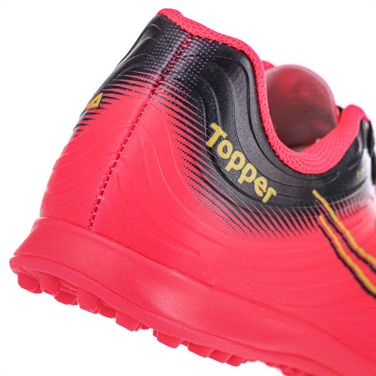 Chuteira Topper Society Forza III Rosa Preto e Amarelo - Infantil Rosa 4