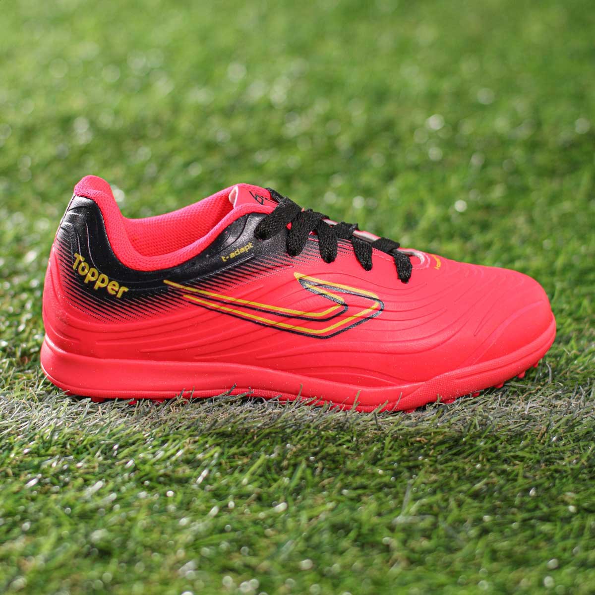 Chuteira Topper Society Forza III Rosa Preto e Amarelo - Infantil Rosa 6