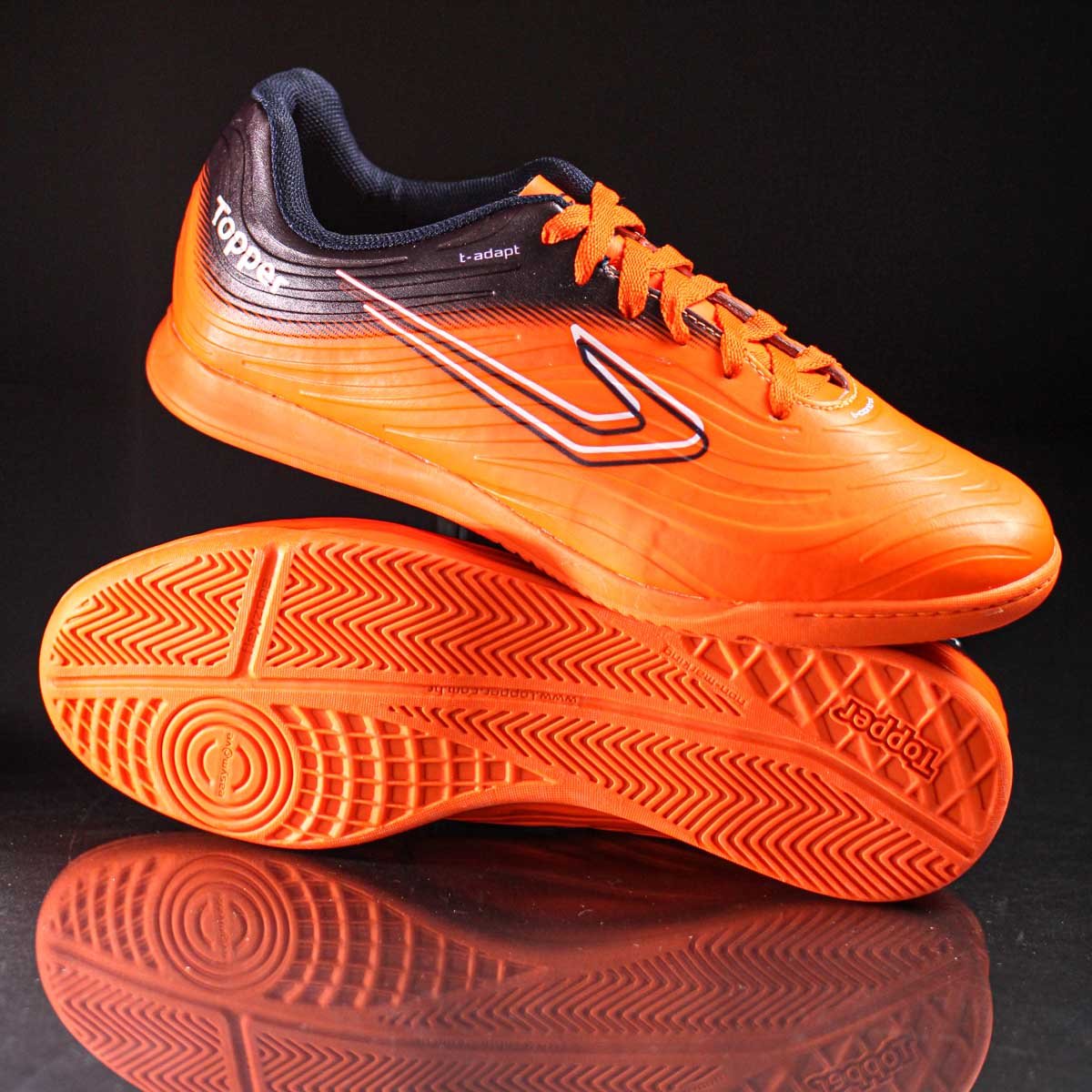 Chuteira Topper Futsal Forza III Laranja e Azul Marinho - Masculino Laranja 7