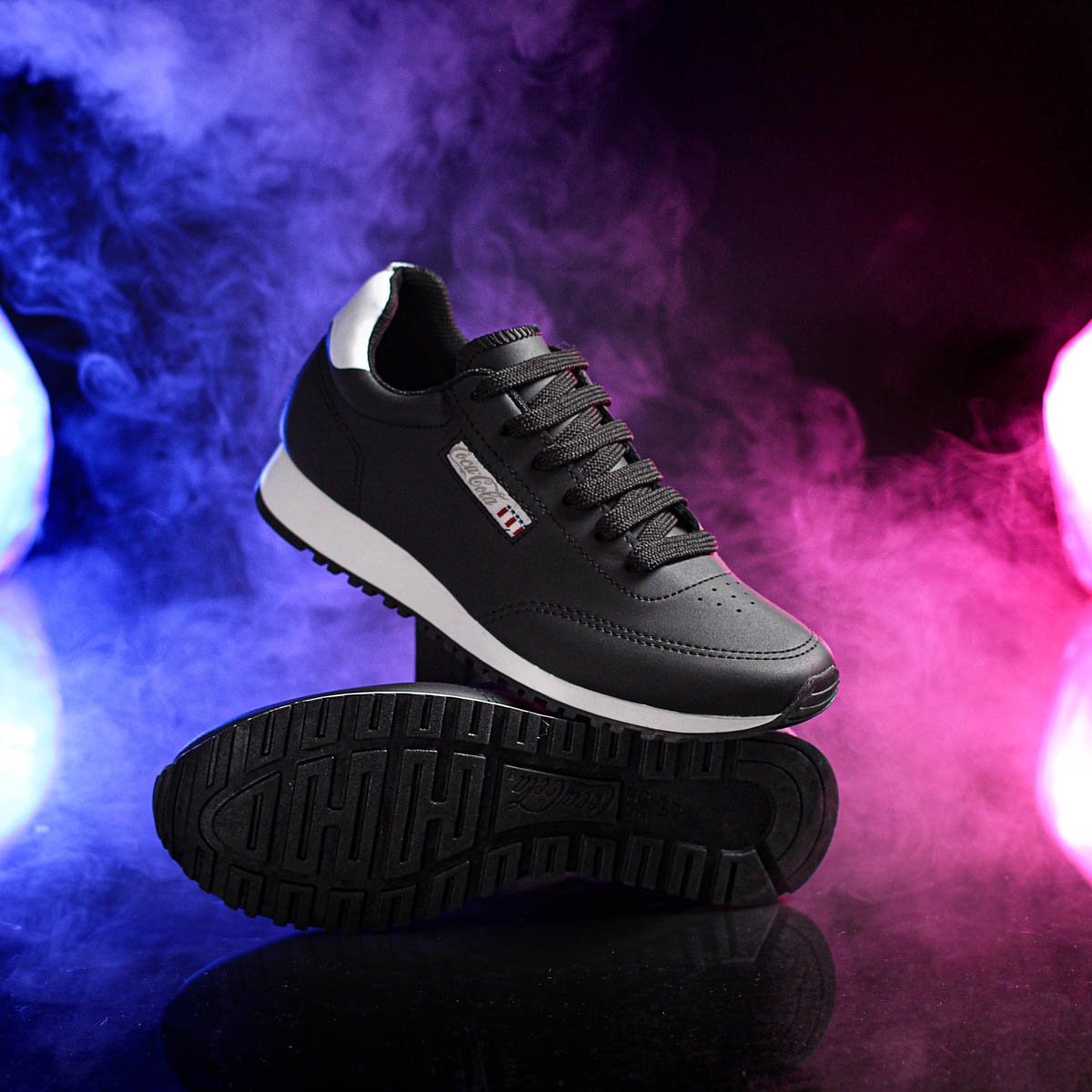 Tenis Coca Cola Sport Style Preto e Branco - Masculino Preto 7