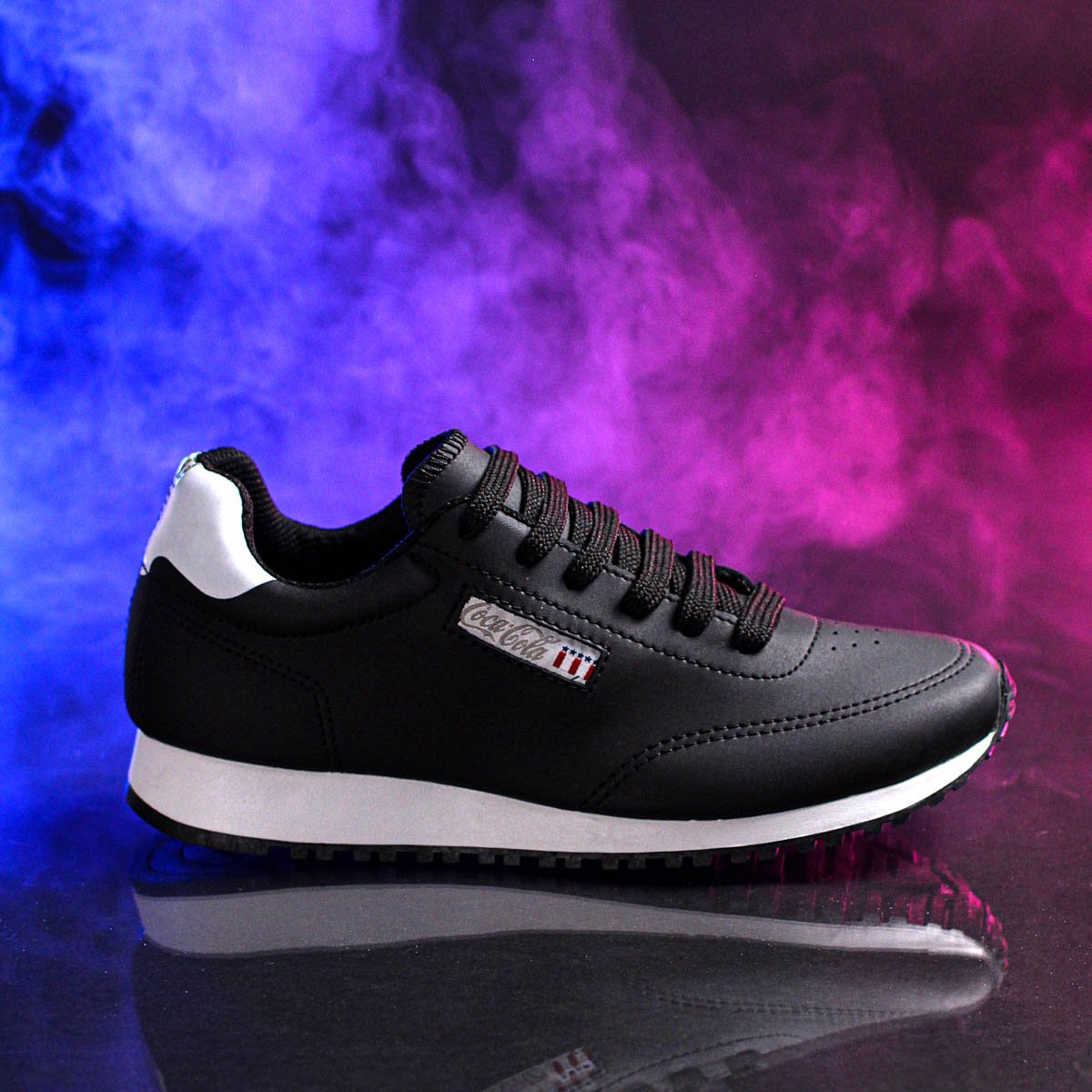 Tenis Coca Cola Sport Style Preto e Branco - Feminino Preto 6