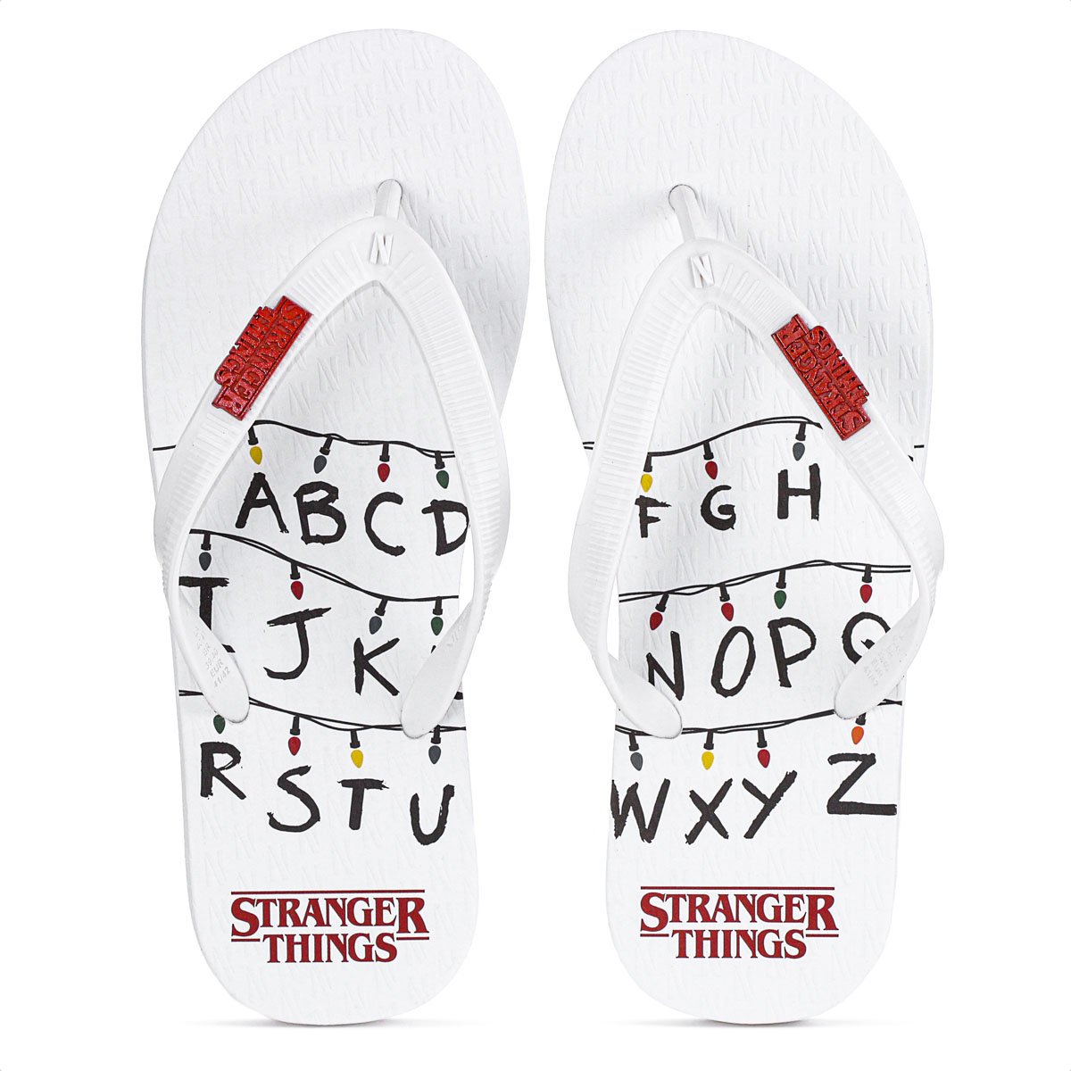 Chinelo Netflix Stranger Things Alphabet Branco - Feminino Branco