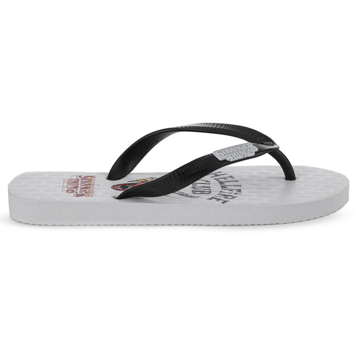 Chinelo Netflix Stranger Things Hellfire Branco e Preto - Unissex Branco 2