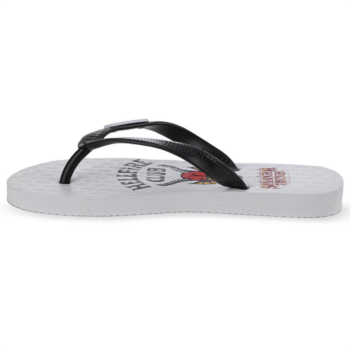 Chinelo Netflix Stranger Things Hellfire Branco e Preto - Unissex Branco 3