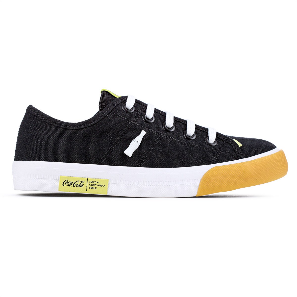 Tenis Coca Cola Miami Canvas Preto e Amarelo - Feminino Preto 1