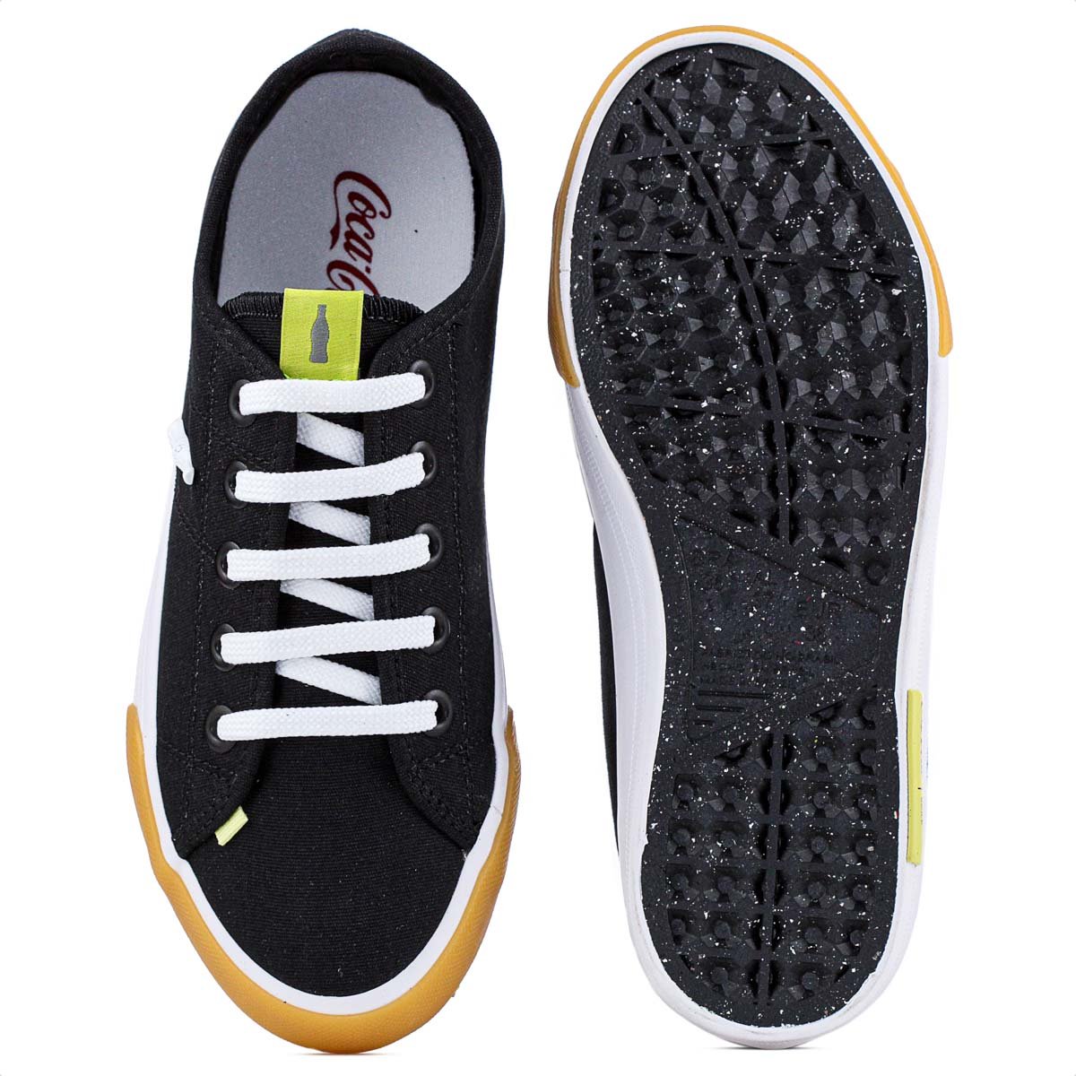 Tenis Coca Cola Miami Canvas Preto e Amarelo - Feminino Preto 5