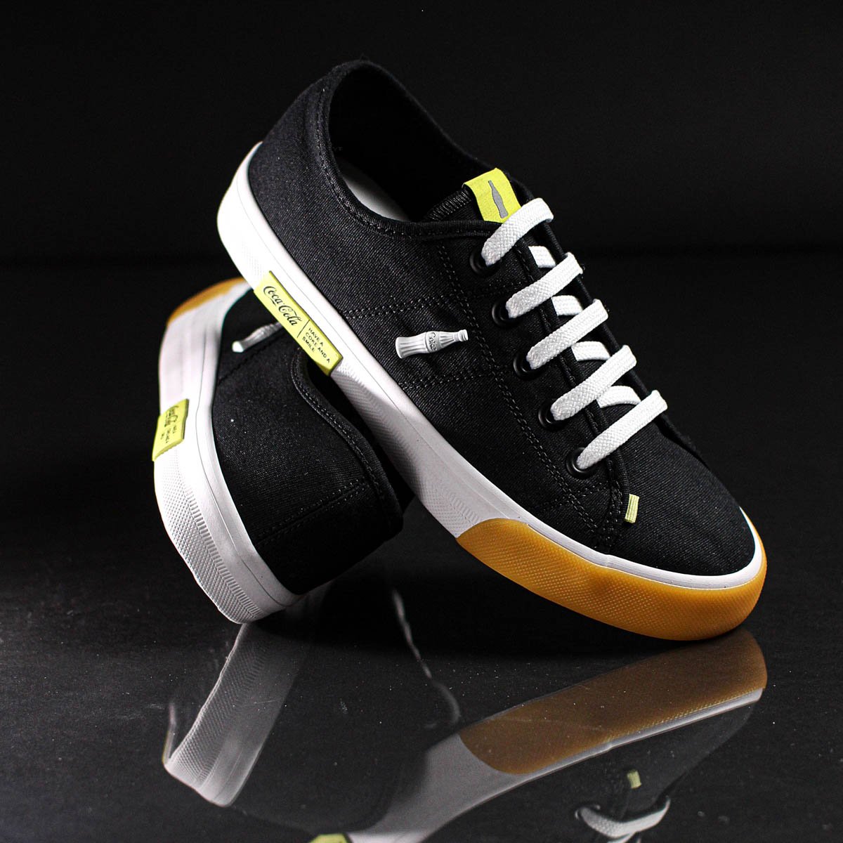 Tenis Coca Cola Miami Canvas Preto e Amarelo - Feminino Preto 7