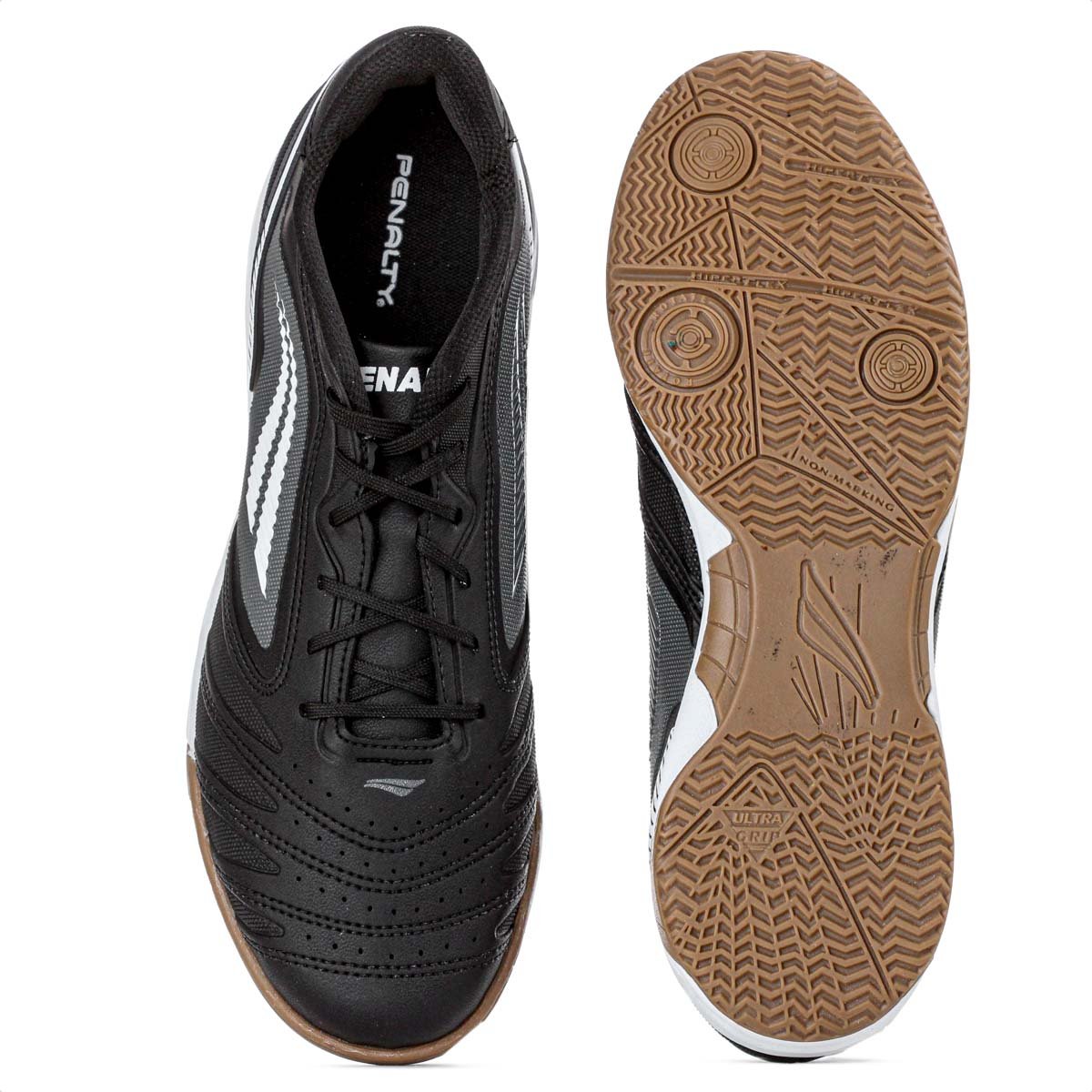 Chuteira Penalty Futsal Brasil 70 Y-1 Preto Cinza e Branco - Masculino Preto 5