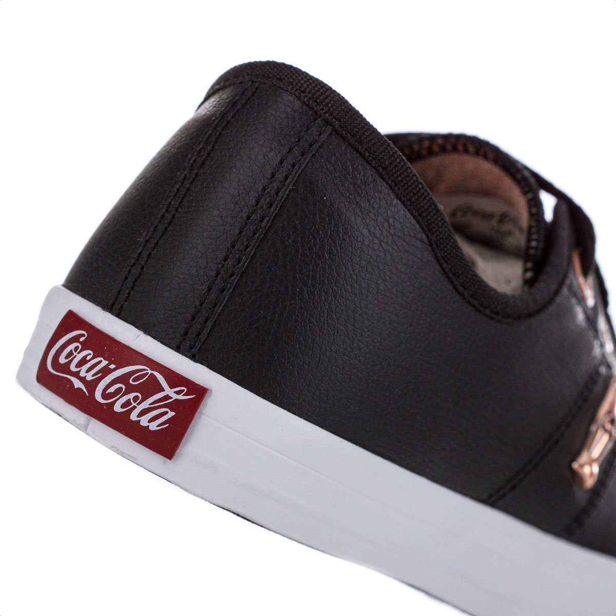 Tenis Coca Cola Miami Couro Preto e Cobre - Feminino Preto 4