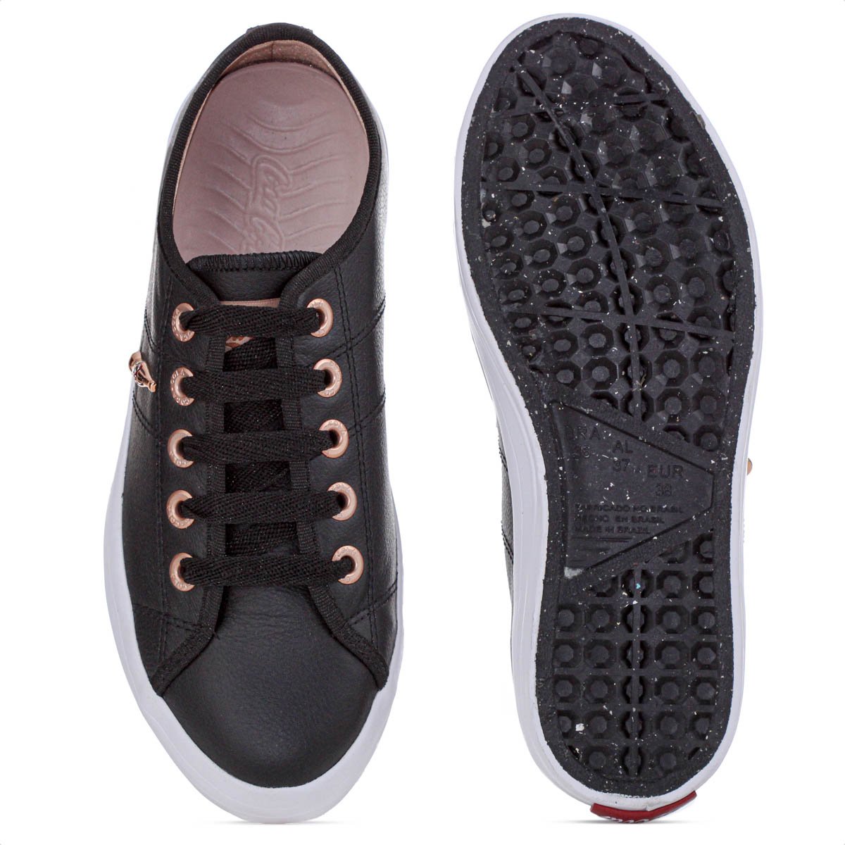 Tenis Coca Cola Miami Couro Preto e Cobre - Feminino Preto 5
