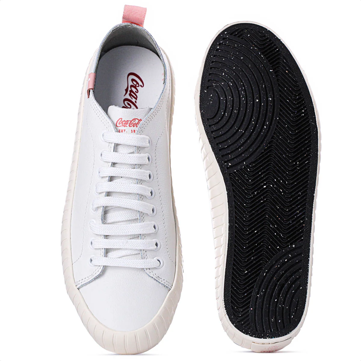 Tenis Coca Cola Houston Couro Branco e Rosa - Feminino Branco 5