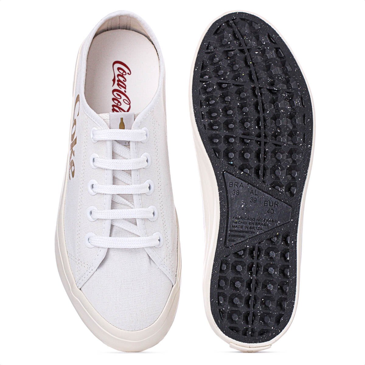 Tenis Coca Cola Newpoart Canvas Branco e Dourado - Feminino Branco 5