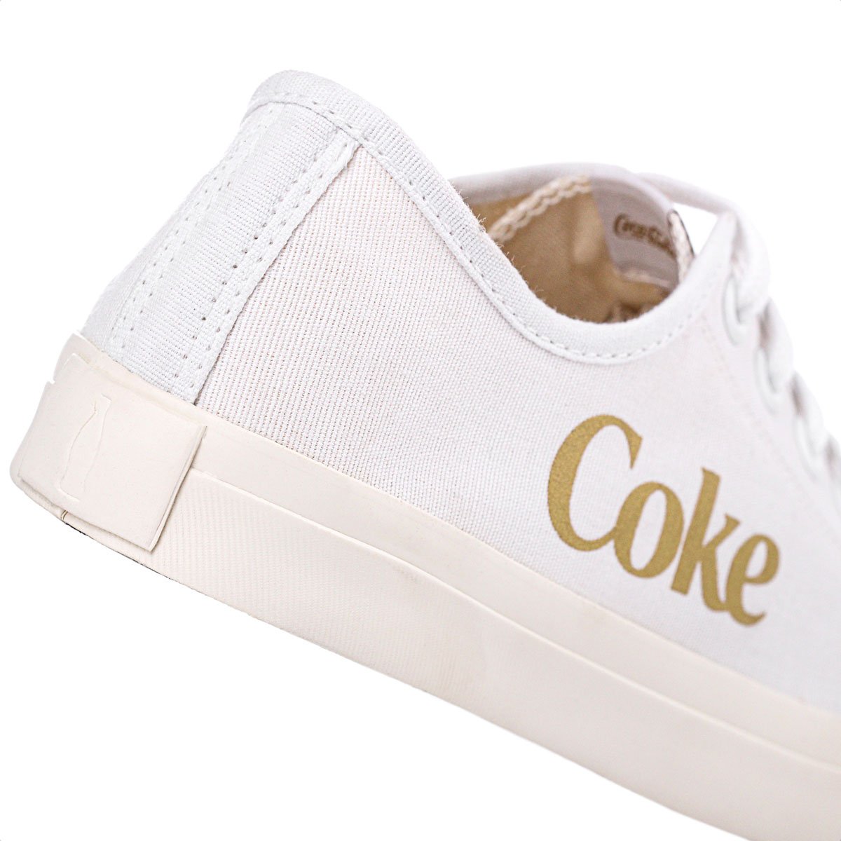 Tenis Coca Cola Newpoart Canvas Branco e Dourado - Feminino Branco 7
