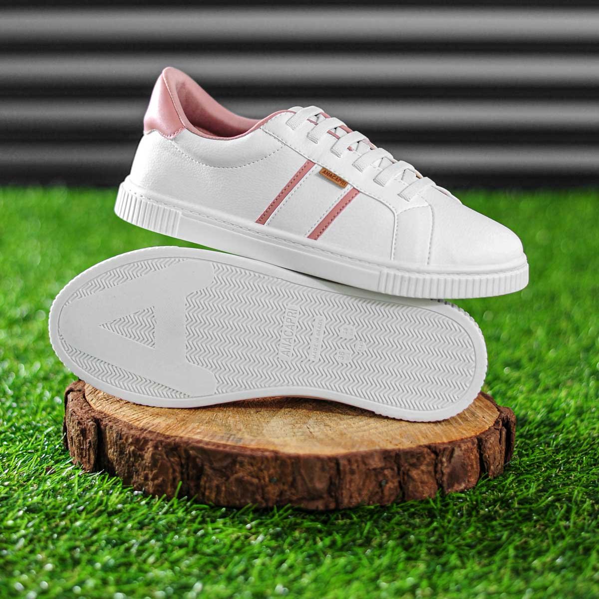 Tenis Anacapri York Eco Santorine Branco e Rosa - Feminino Branco 8
