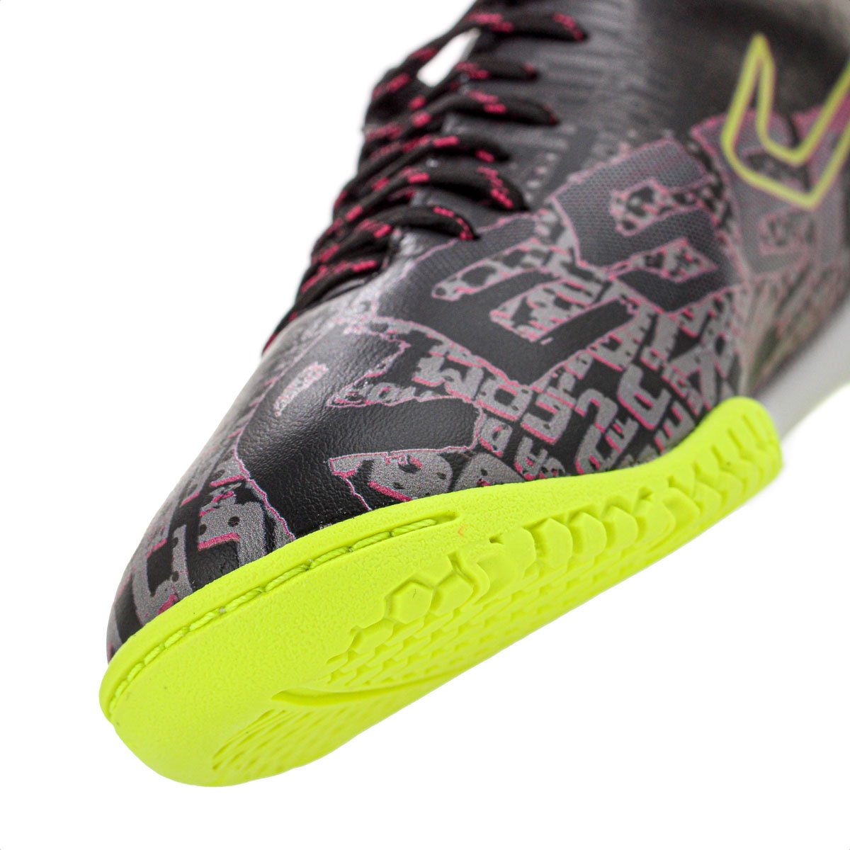 Chuteira Topper Futsal Resenha Preto Rosa e Amarelo - Masculino Preto 3