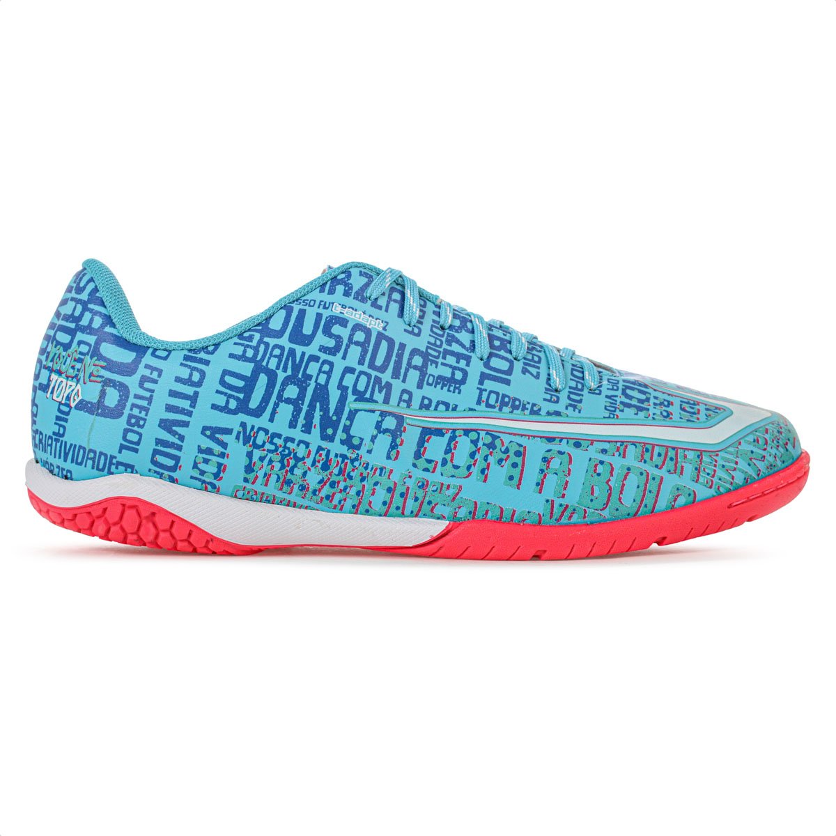 Chuteira Topper Futsal Resenha Azul Rosa e Branco - Masculino Azul 1
